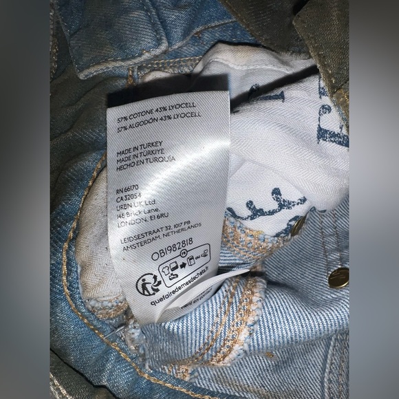 NWT We The Free By Free People Good Luck Coated Barrel Jeans New Moon Size 24 - Picture 14 of 14